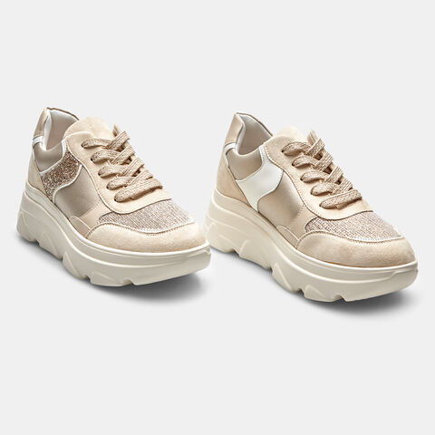 Zapatillas de plataforma para mujeres con suela de 3,5 cm BATA, Beige Zapatillas de plataforma para mujeres con suela de 3,5 cm BATA, Beige